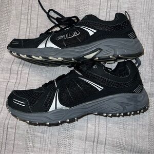 Fila Black and Gray Trail Sneakers Sz 8.5